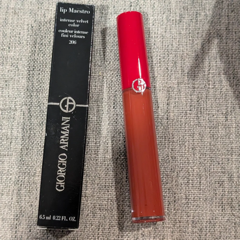 Giorgio Armani Lip Maestro Intense Velvet Color - 206 Cedar - NIB - Picture 2 of 8